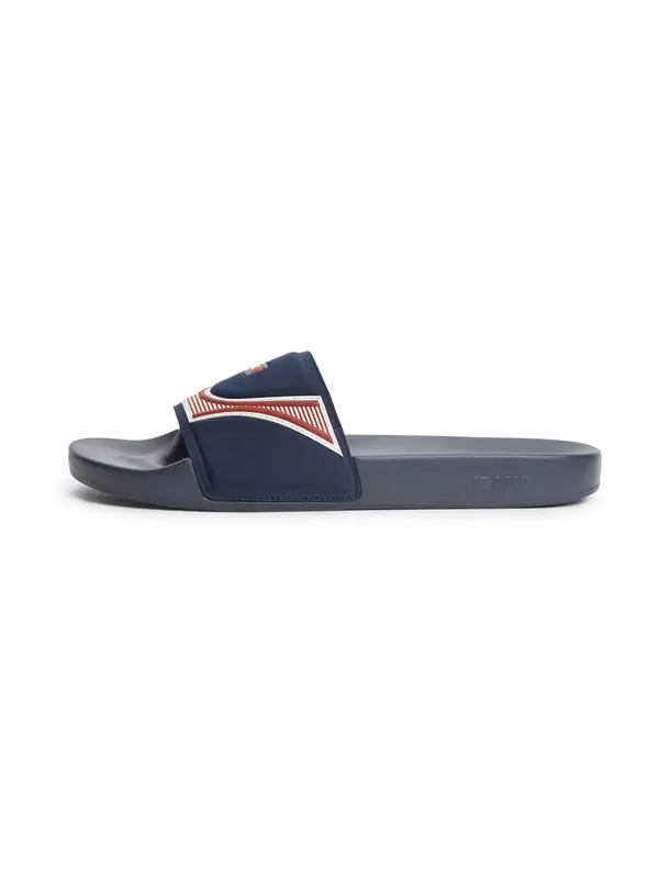 Tommy Jeans Tommy Jeans Nizki natikači 'Logo Strap Pool'  mornarska / brusnica / bela