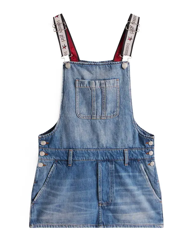 Tommy Jeans Tommy Jeans Obleka 'TOMMY GIRL DENIM DUNGAREE'  mešane barve