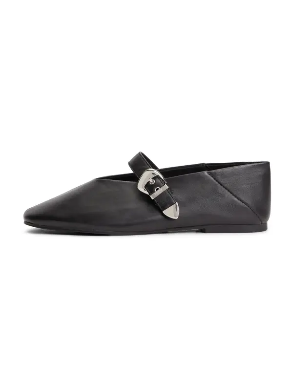 Tommy Jeans Tommy Jeans Odprte balerinke 'Pointed Toe Buckle'  črna