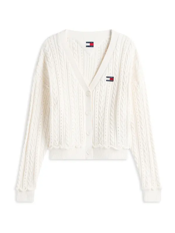 Tommy Jeans Tommy Jeans Pletena jopa  bela