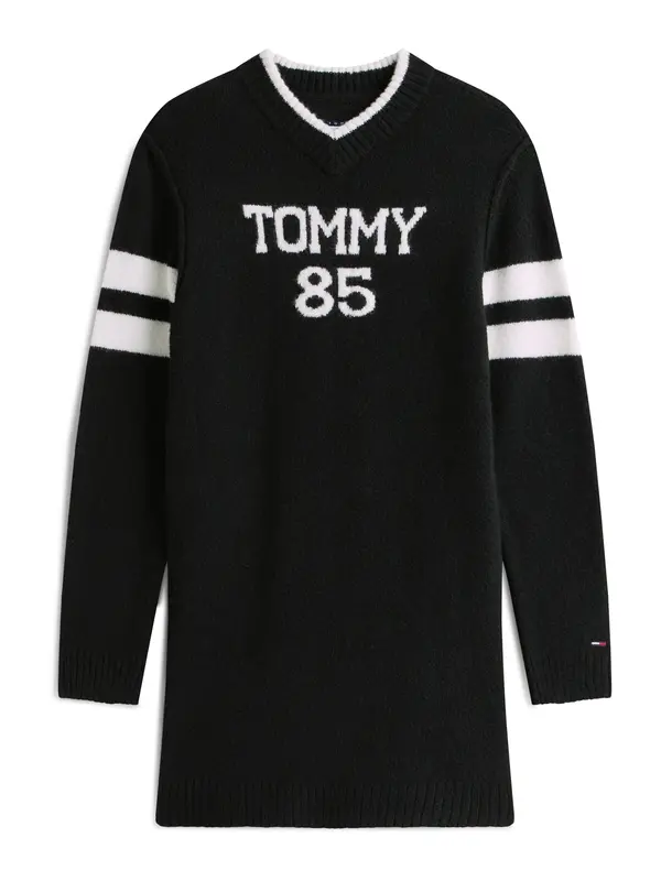 Tommy Jeans Tommy Jeans Pletena obleka  črna / bela