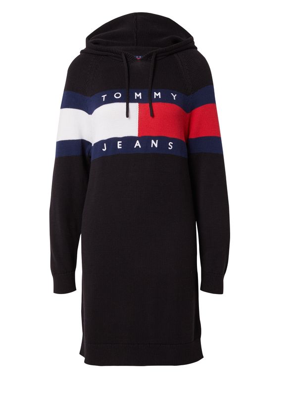 Tommy Jeans Tommy Jeans Pletena obleka  marine / krvavo rdeča / črna / bela