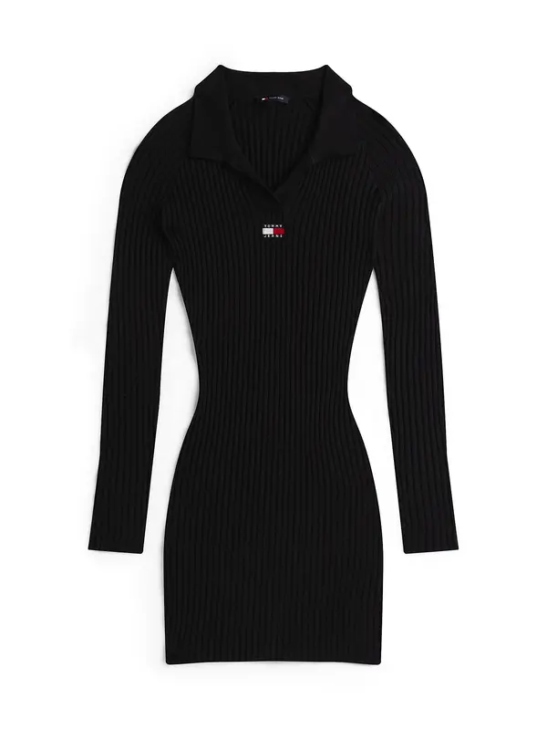 Tommy Jeans Tommy Jeans Pletena obleka  mornarska / rdeča / črna / bela