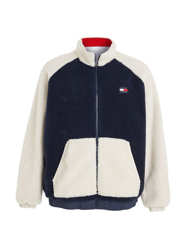 Tommy Jeans Plus Tommy Jeans Plus Jopa iz flisa  marine / ognjeno rdeča / bela