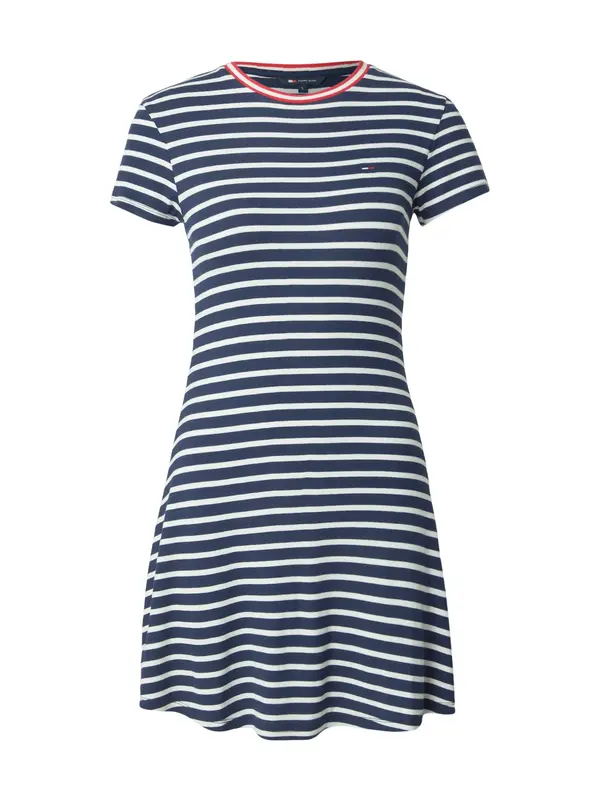 Tommy Jeans Tommy Jeans Poletna obleka 'Fit And Flare Mini'  mornarska / rdeča / bela
