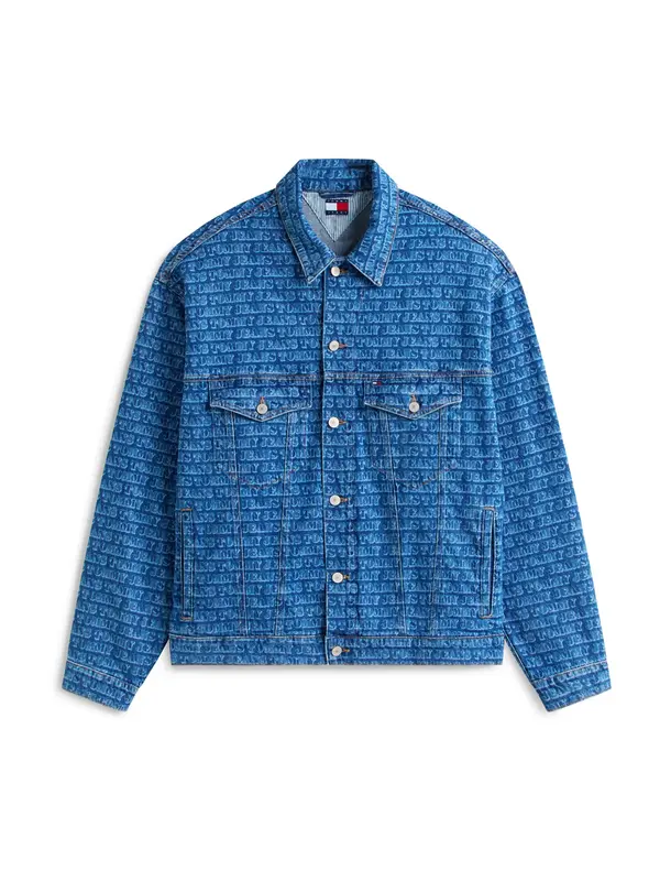 Tommy Jeans Tommy Jeans Prehodna jakna 'Aop'  moder denim / bela