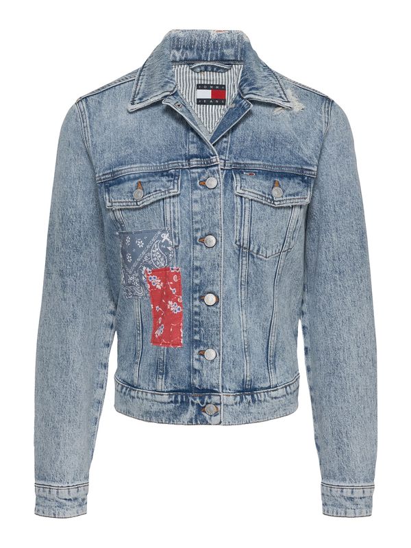Tommy Jeans Tommy Jeans Prehodna jakna 'CLASSIC'  golobje modra / moder denim / rdeča / bela