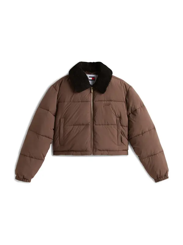 Tommy Jeans Tommy Jeans Prehodna jakna  čokolada / črna