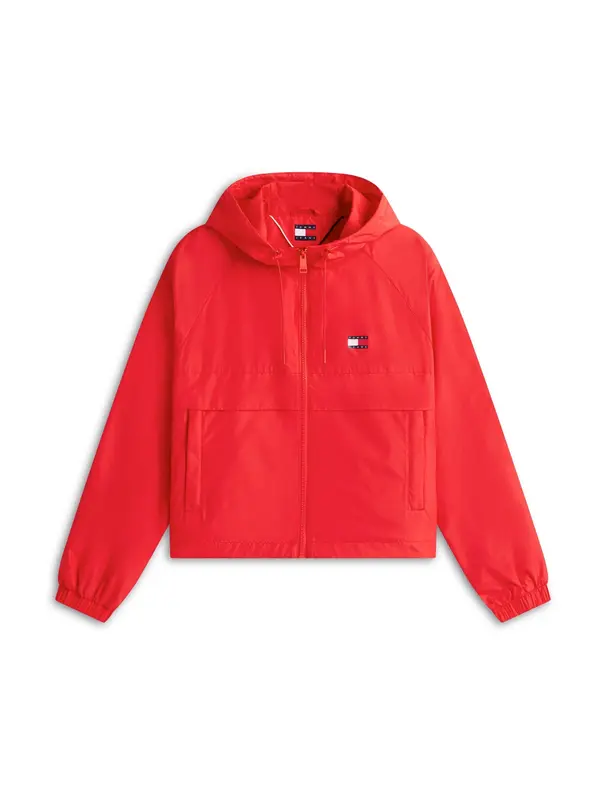 Tommy Jeans Tommy Jeans Prehodna jakna 'Essential'  marine / rdeča / bela