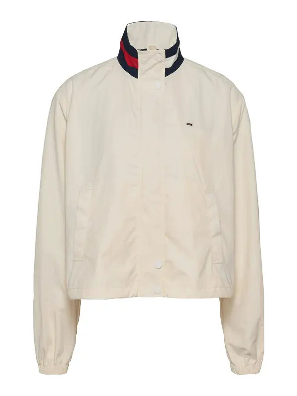 Tommy Jeans Tommy Jeans Prehodna jakna 'Essential'  mornarska / rdeča / volneno bela