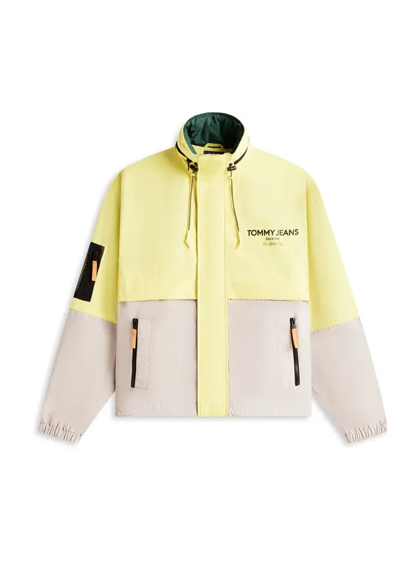Tommy Jeans Tommy Jeans Prehodna jakna  limonino-rumena / greige / zelena / črna