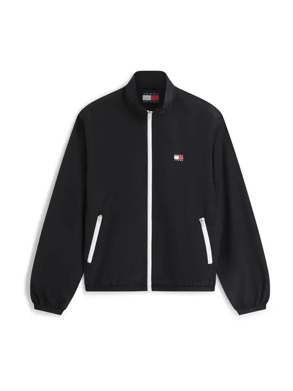 Tommy Jeans Tommy Jeans Prehodna jakna 'Logo Ripstop Relaxed'  črna