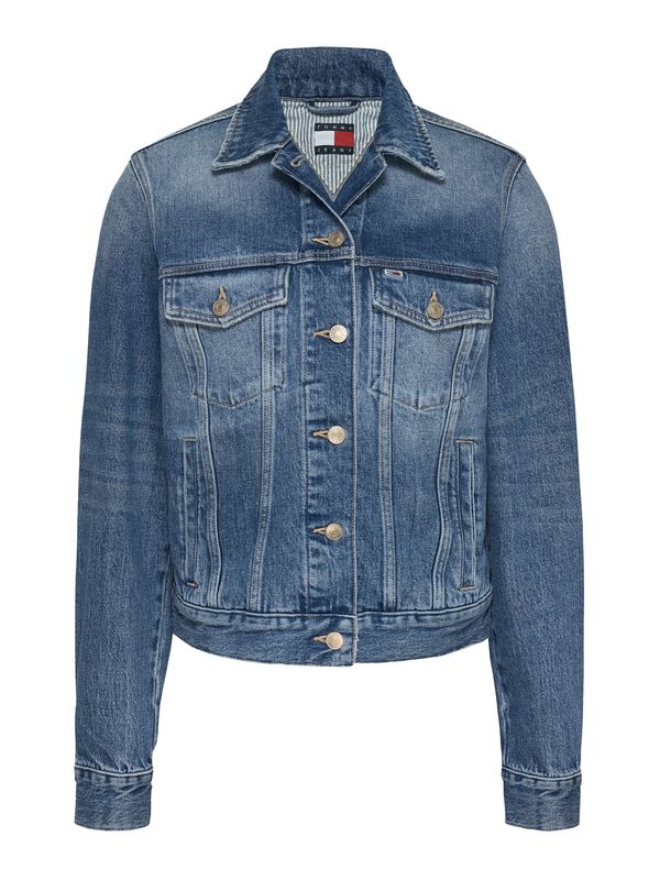 Tommy Jeans Tommy Jeans Prehodna jakna  moder denim / svetlo rdeča / črna / bel denim