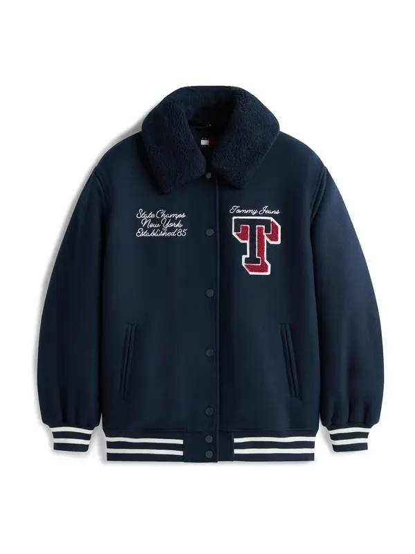 Tommy Jeans Tommy Jeans Prehodna jakna  mornarska / krvavo rdeča / bela