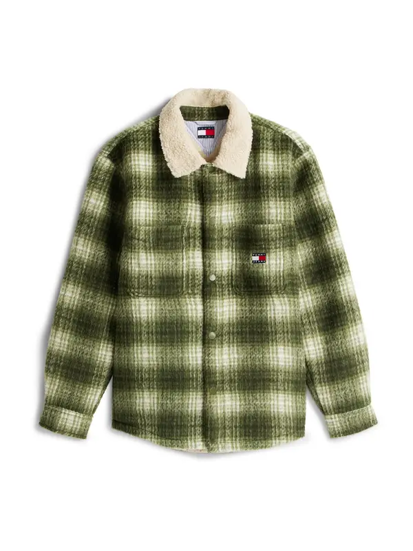 Tommy Jeans Tommy Jeans Prehodna jakna  oliva / pastelno zelena / bela