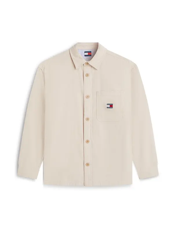 Tommy Jeans Tommy Jeans Prehodna jakna 'Oversized Fit Corduroy'  kremna