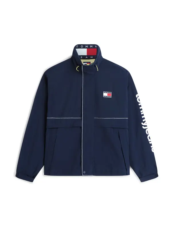 Tommy Jeans Tommy Jeans Prehodna jakna 'Oversized Regatta'  temno modra / češnjevo rdeča / bela