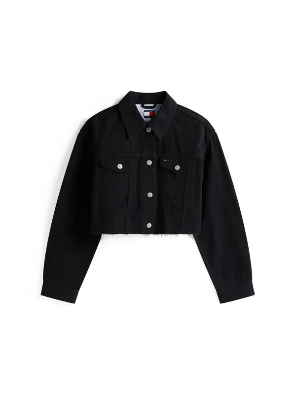 Tommy Jeans Tommy Jeans Prehodna jakna  rdeča / črna / črn denim / bela