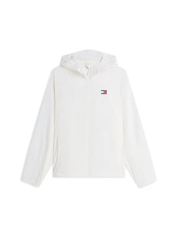Tommy Jeans Tommy Jeans Prehodna jakna 'Tommy Badge Ripstop Slim'  bela