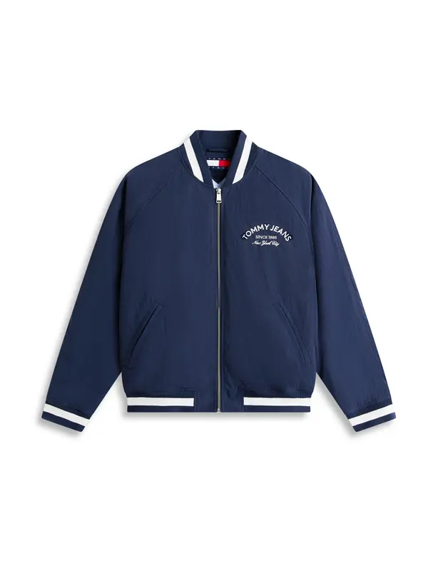 Tommy Jeans Tommy Jeans Prehodna jakna 'VARSITY'  bež / temno modra / siva / bela