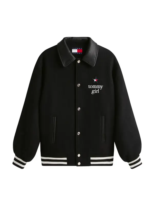 Tommy Jeans Tommy Jeans Prehodna jakna  živo rdeča / črna / bela