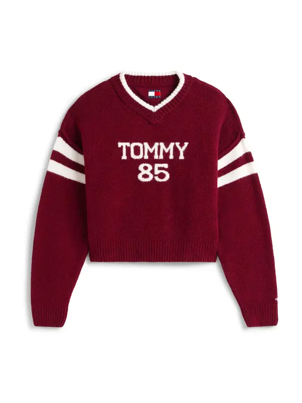 Tommy Jeans Tommy Jeans Pulover '85'  bordo / bela