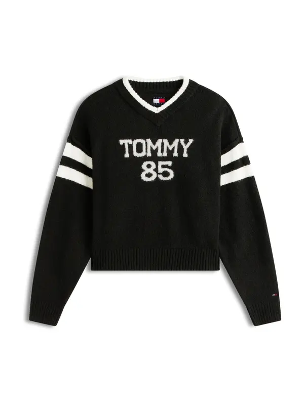 Tommy Jeans Tommy Jeans Pulover '85'  črna / bela
