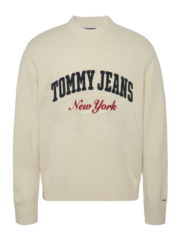 Tommy Jeans Tommy Jeans Pulover  bež / temno rdeča / črna / bela