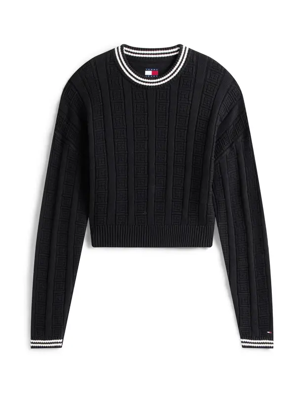 Tommy Jeans Tommy Jeans Pulover  črna / bela