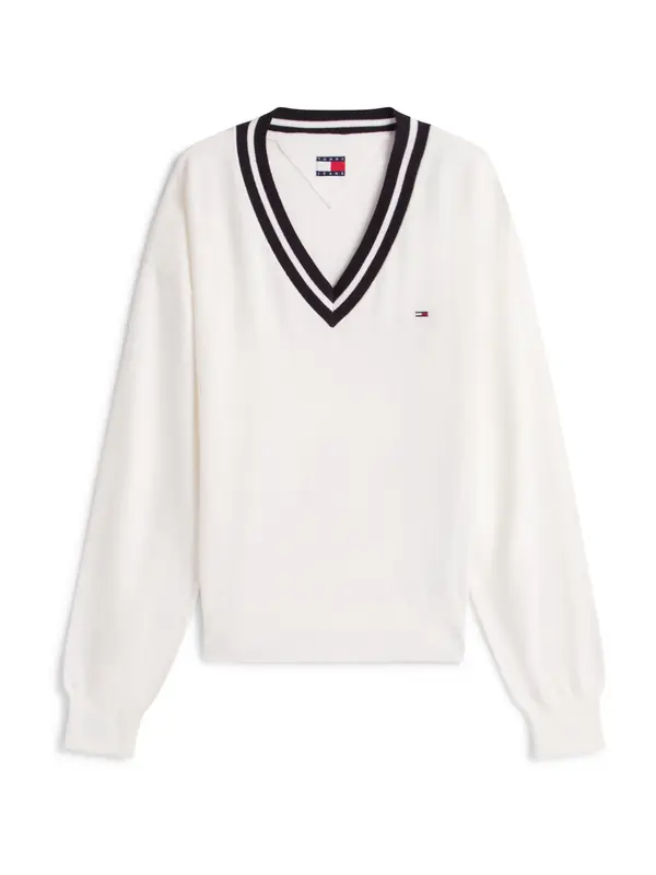 Tommy Jeans Tommy Jeans Pulover  črna / bela