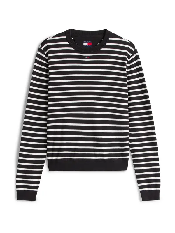 Tommy Jeans Tommy Jeans Pulover 'Essential'  črna / bela