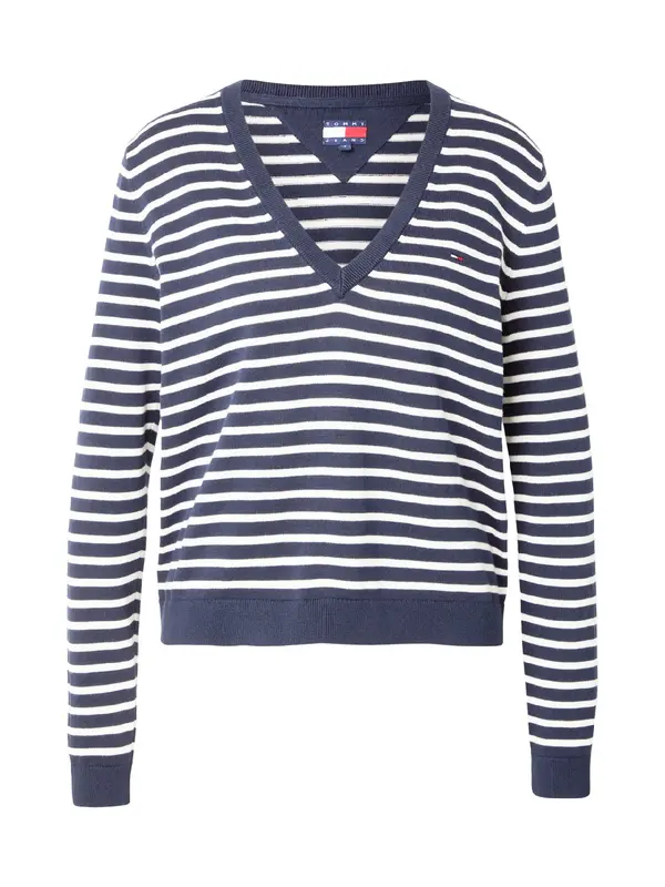 Tommy Jeans Tommy Jeans Pulover 'Flag Embroidery'  mornarska / bela