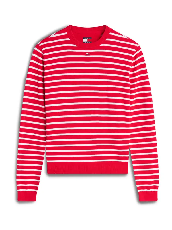 Tommy Jeans Tommy Jeans Pulover 'Flag Embroidery'  rdeča / bela