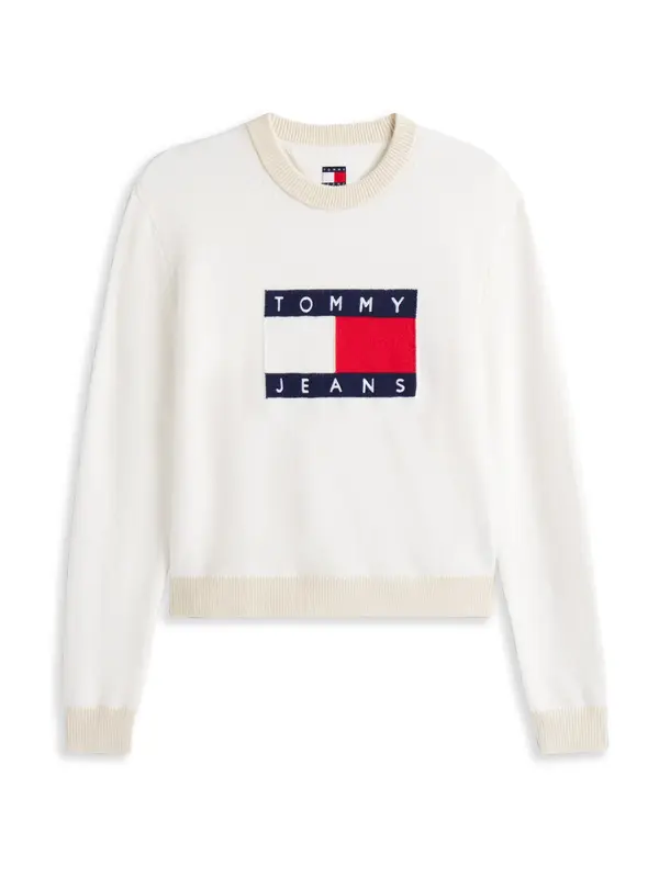 Tommy Jeans Tommy Jeans Pulover  mornarska / brusnica / bela / volneno bela
