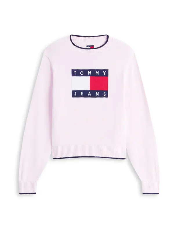 Tommy Jeans Tommy Jeans Pulover  mornarska / pastelno roza / rdeča / bela