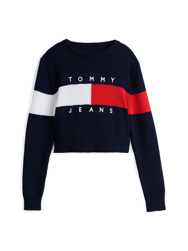 Tommy Jeans Tommy Jeans Pulover  mornarska / rdeča / bela