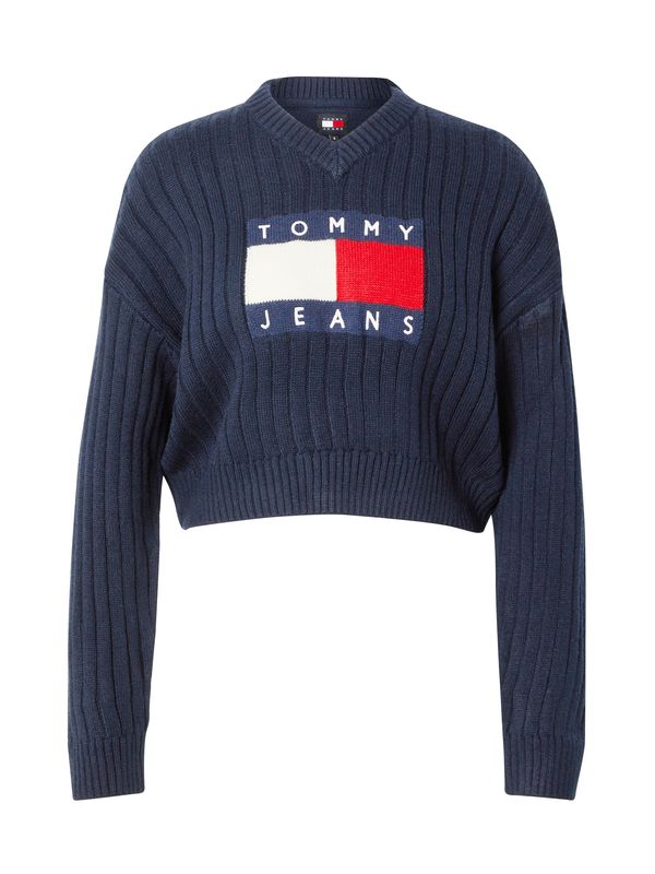 Tommy Jeans Tommy Jeans Pulover  mornarska / rdeča / bela