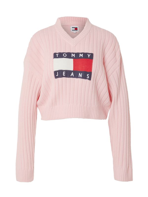 Tommy Jeans Tommy Jeans Pulover  mornarska / svetlo roza / rdeča / bela