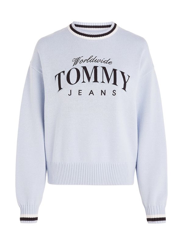 Tommy Jeans Tommy Jeans Pulover  pastelno modra / črna