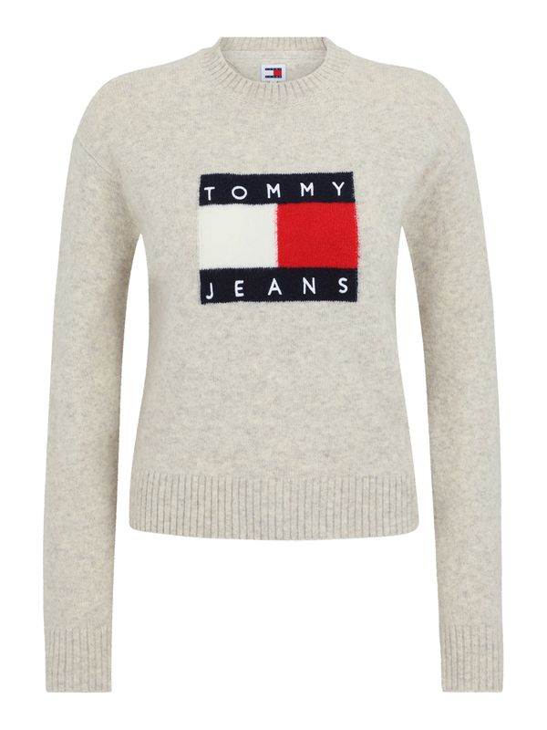 Tommy Jeans Tommy Jeans Pulover  progasto bež / mornarska / rdeča / bela