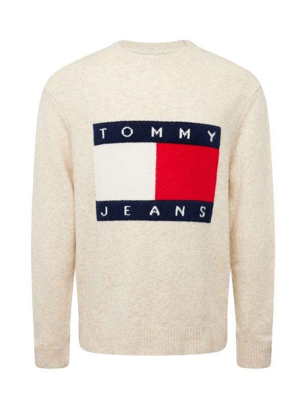 Tommy Jeans Tommy Jeans Pulover  progasto bež / mornarska / rdeča / bela