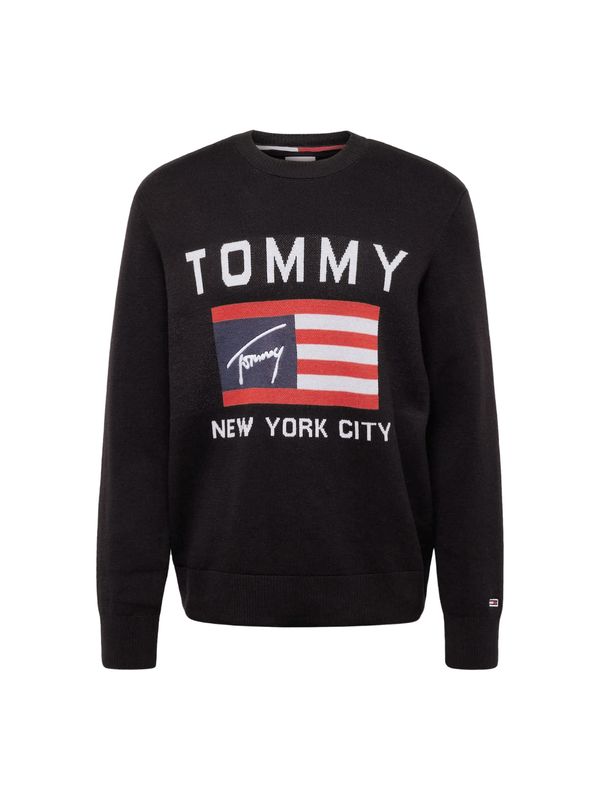 Tommy Jeans Tommy Jeans Pulover  rdeča / črna / bela