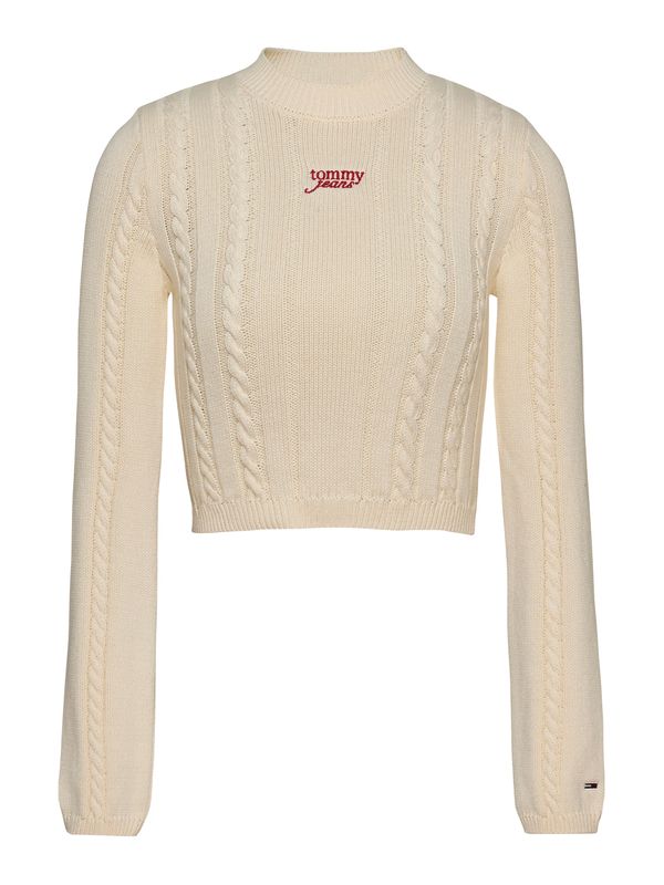 Tommy Jeans Tommy Jeans Pulover  rdeča / volneno bela