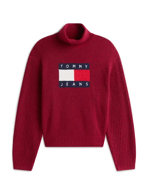 Tommy Jeans Tommy Jeans Pulover  temno modra / jagoda / rdeča / bela