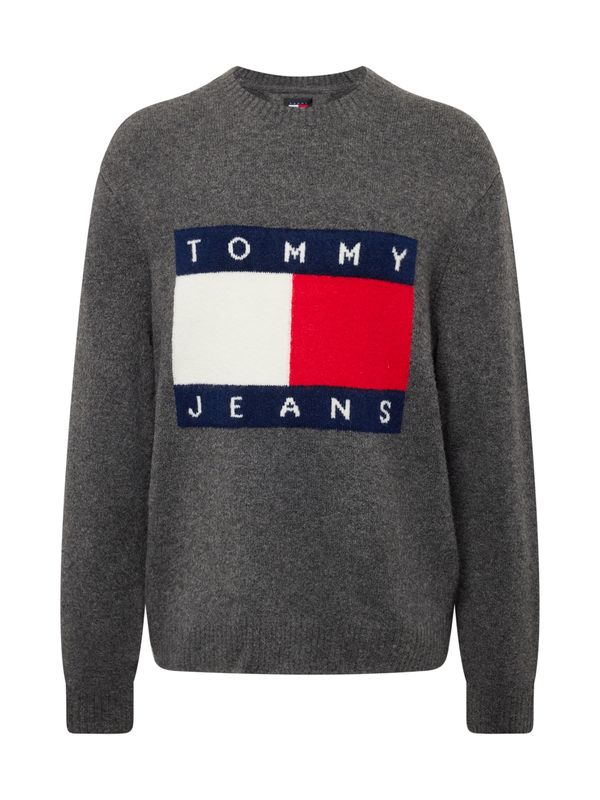 Tommy Jeans Tommy Jeans Pulover  temno modra / temno siva / živo rdeča / bela