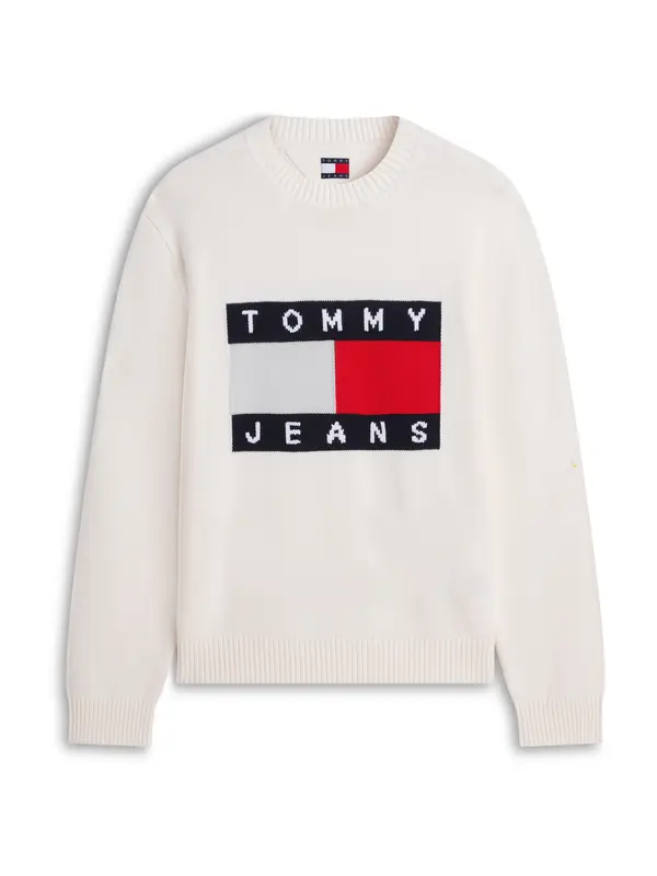 Tommy Jeans Tommy Jeans Pulover  temno modra / živo rdeča / bela