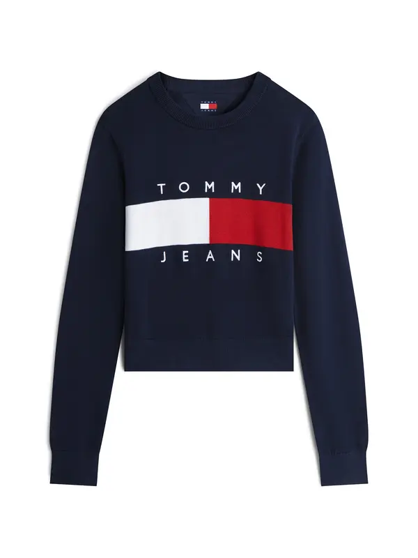 Tommy Jeans Tommy Jeans Pulover 'Tommy Flag'  mornarska / rdeča / bela