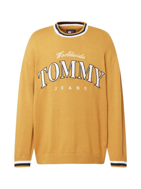 Tommy Jeans Tommy Jeans Pulover 'VARSITY'  temno modra / kari / bela