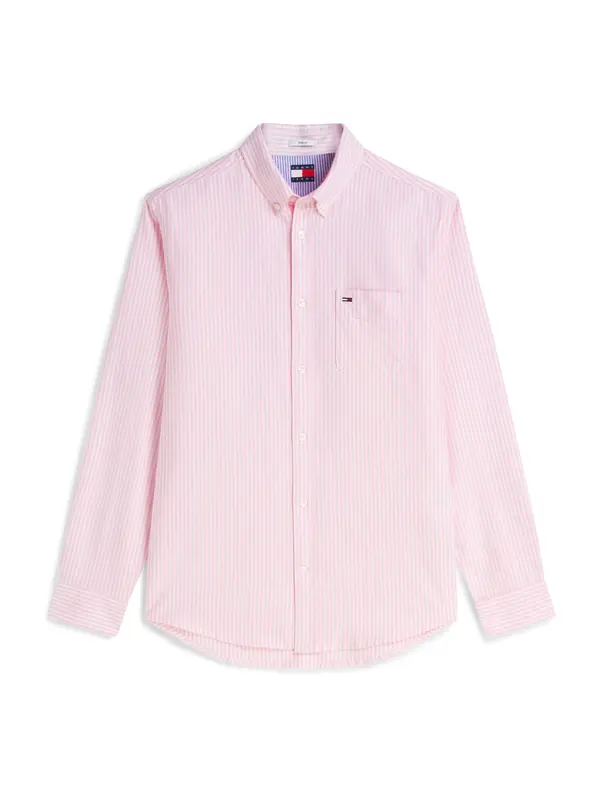 Tommy Jeans Tommy Jeans Srajca 'Regular Fit Stripe'  roza / bela