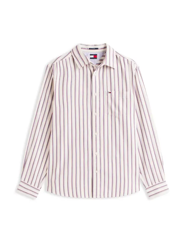 Tommy Jeans Tommy Jeans Srajca  sivka / burgund / naravno bela